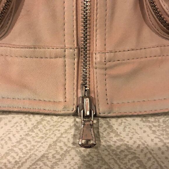 9/15 Exclusively for Saks Pink Leather Jacket, Size 6 - Picture 6 of 8